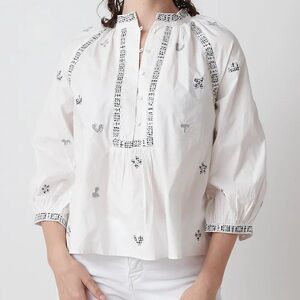 V de Vinster 100% Patchwork Embroidered Top